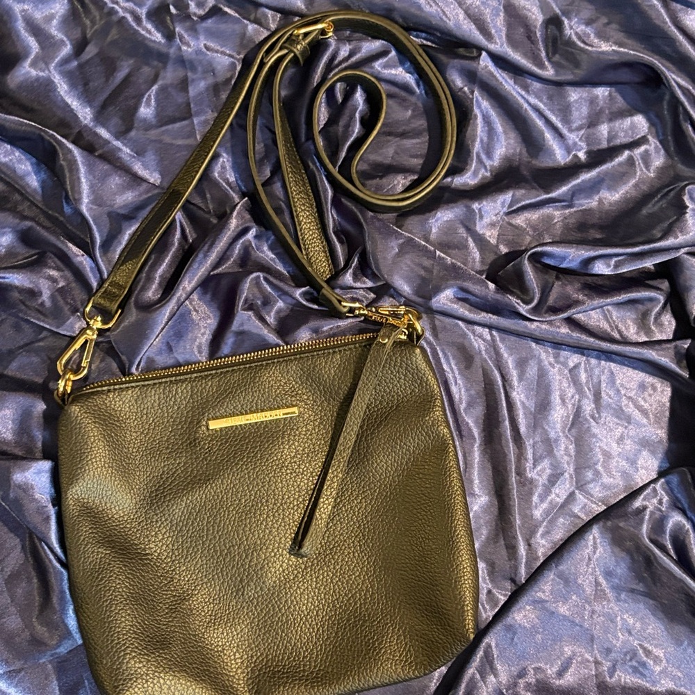 Steve Madden Black Crossbody Bag with Gold Details